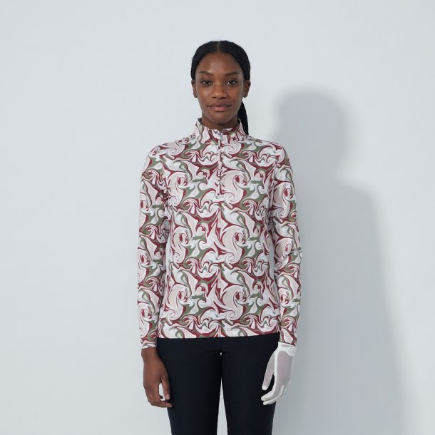 Daily Sports Swirl Print Peached Half Neck