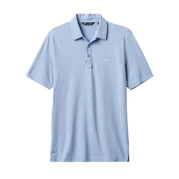 Travis Mathew The Zinna Polo Heather Light Blue L