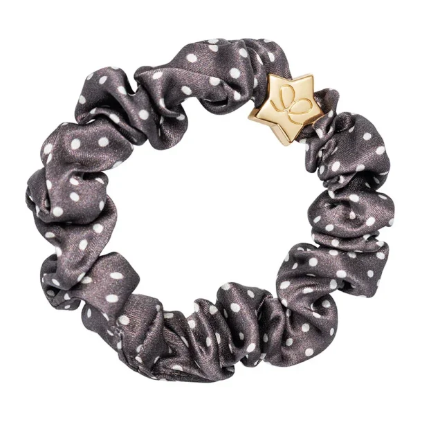 ByEloise Gold Star Skinny Silk Polka Dot Mocha 
